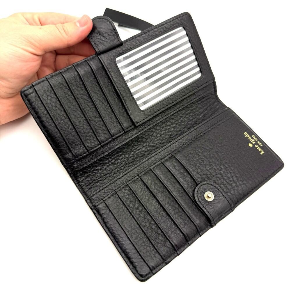 Kate Spade Stacy Leroy Street Wallet Black Pebble Leather WLRU1894 - Picture 14 of 16